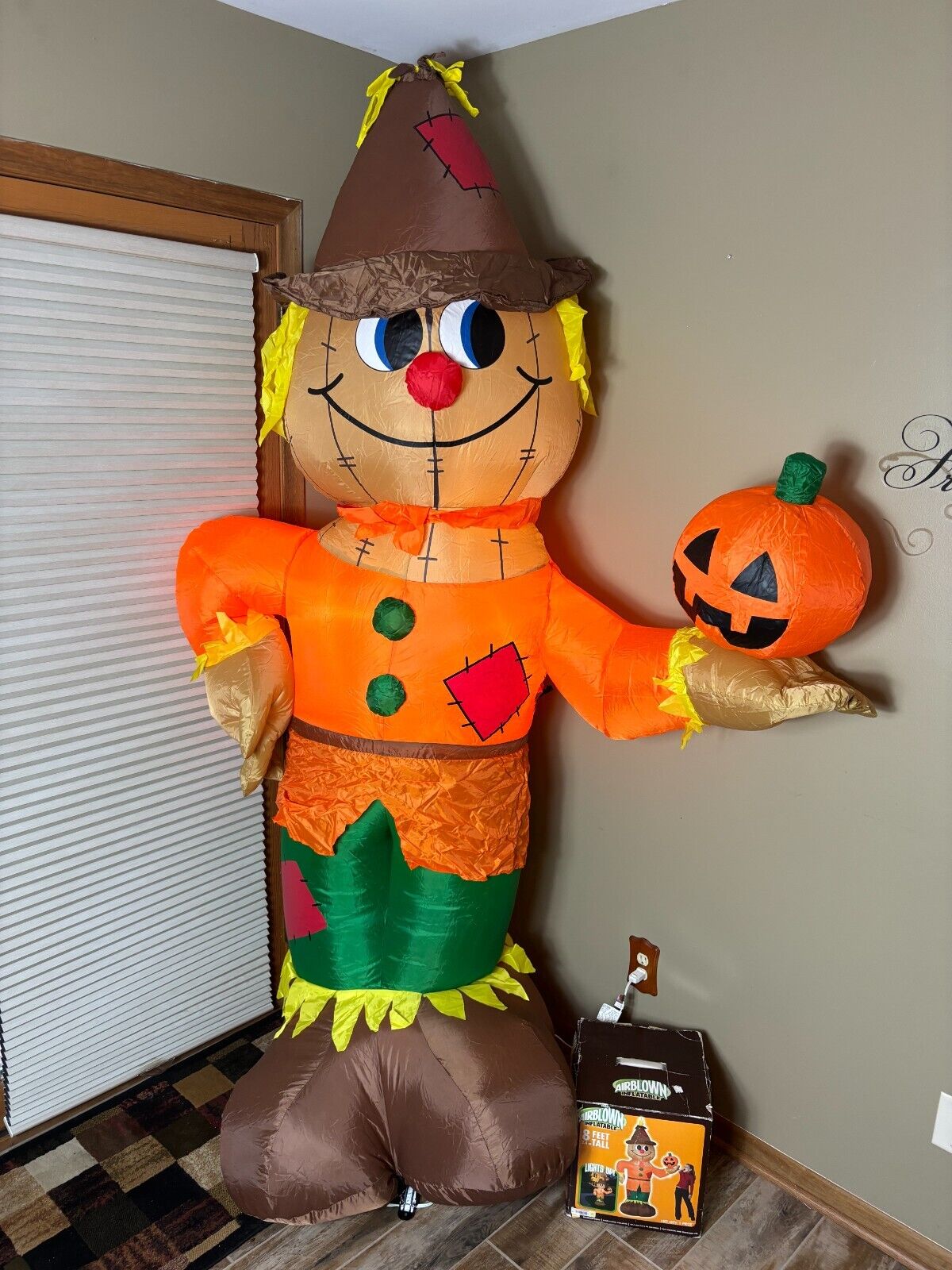 Gemmy Giant 8 Foot SCARECROW Airblown Inflatable Lawn Art Decor Rare