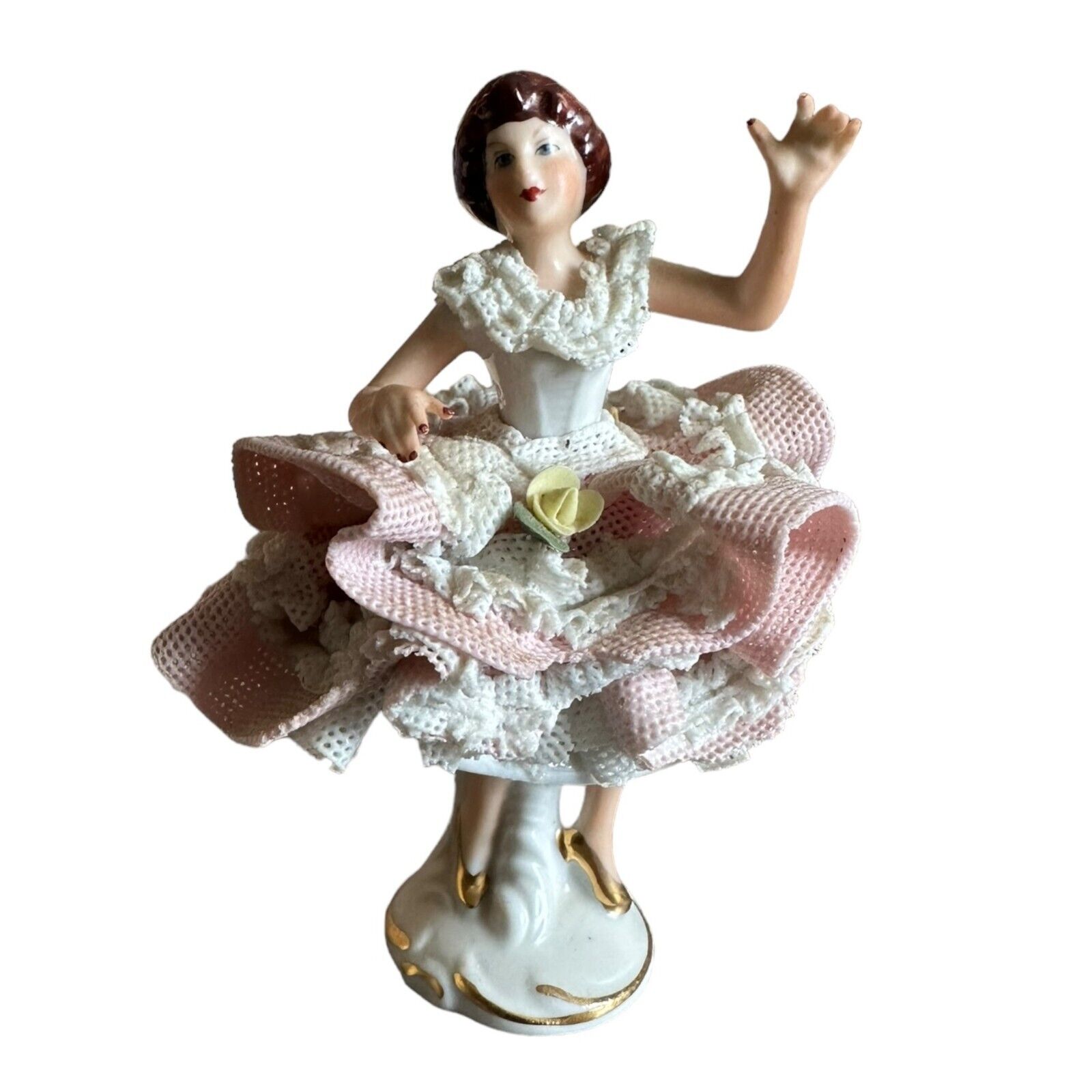 Vintage Dresden Lace Porcelain Figurine in excellent condition