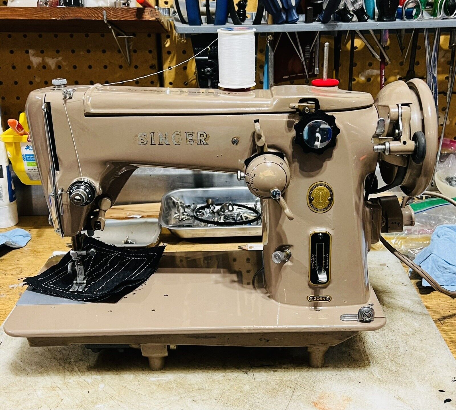 Vintage Singer Sewing Machine model 306-K Overhauled and Serviced