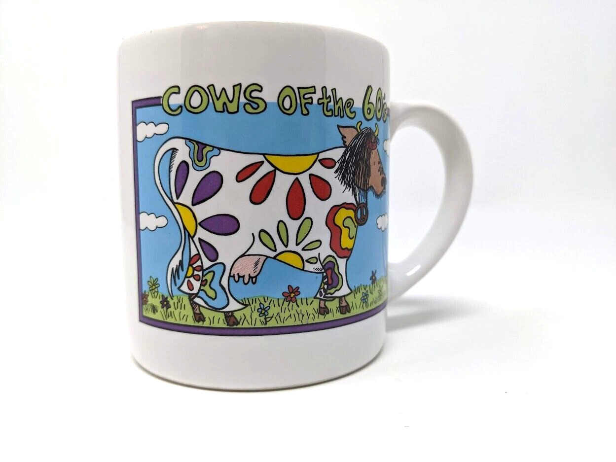 Cows Of The 60's And 90's Coffee Mug Ceramic Cup Psychedelic Nuclear Novelty