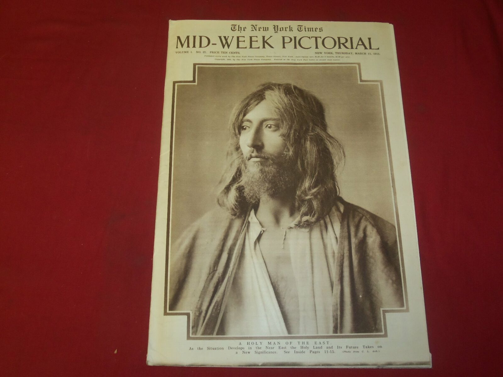 1915 MARCH 11 NY TIMES PICTORIAL SECTION - A HOLY MAN OF THE EAST - NP 3950