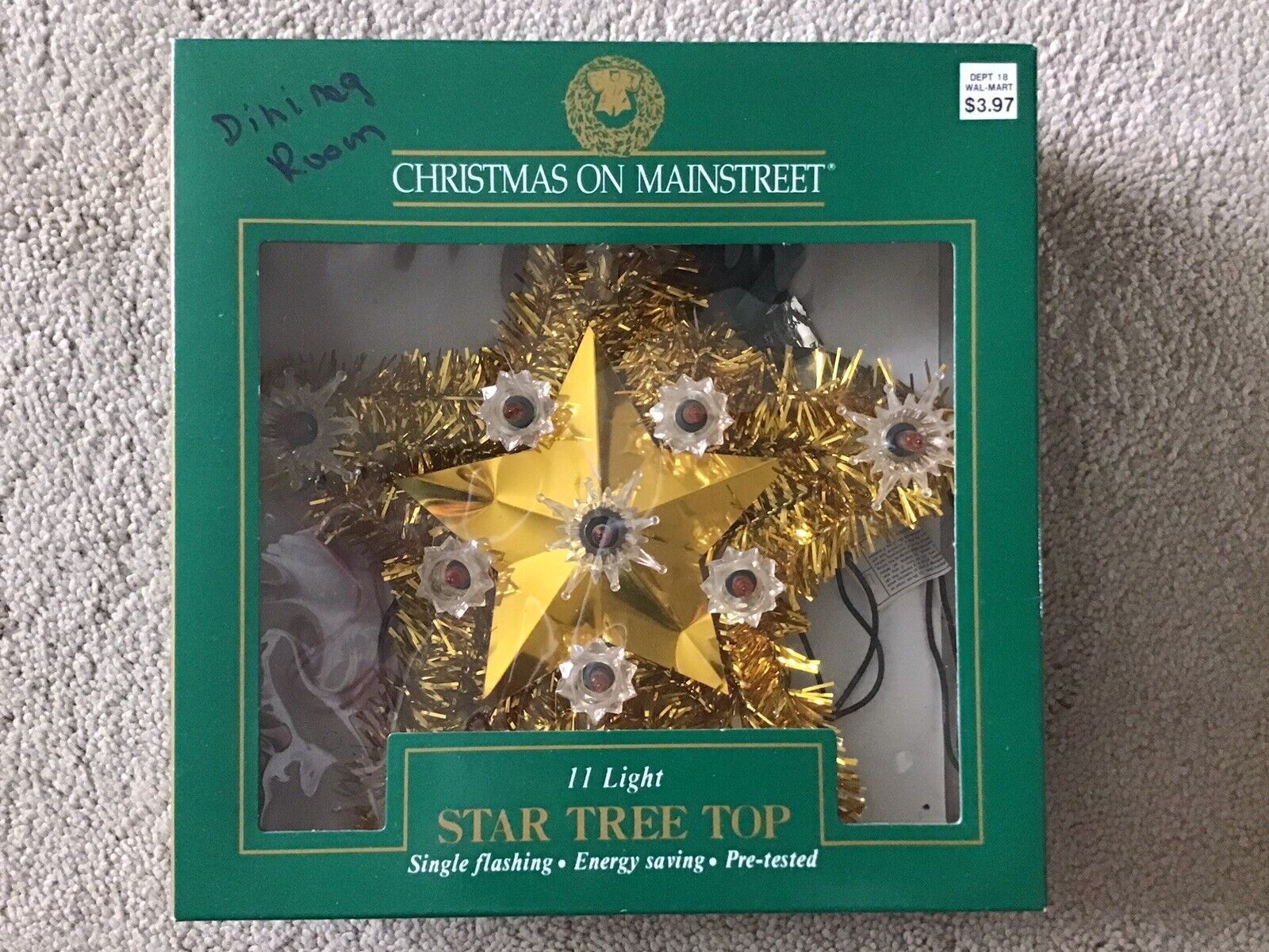 Christmas On Mainstreet 11 Light Star Tree Top Single Flashing in Box WORKS