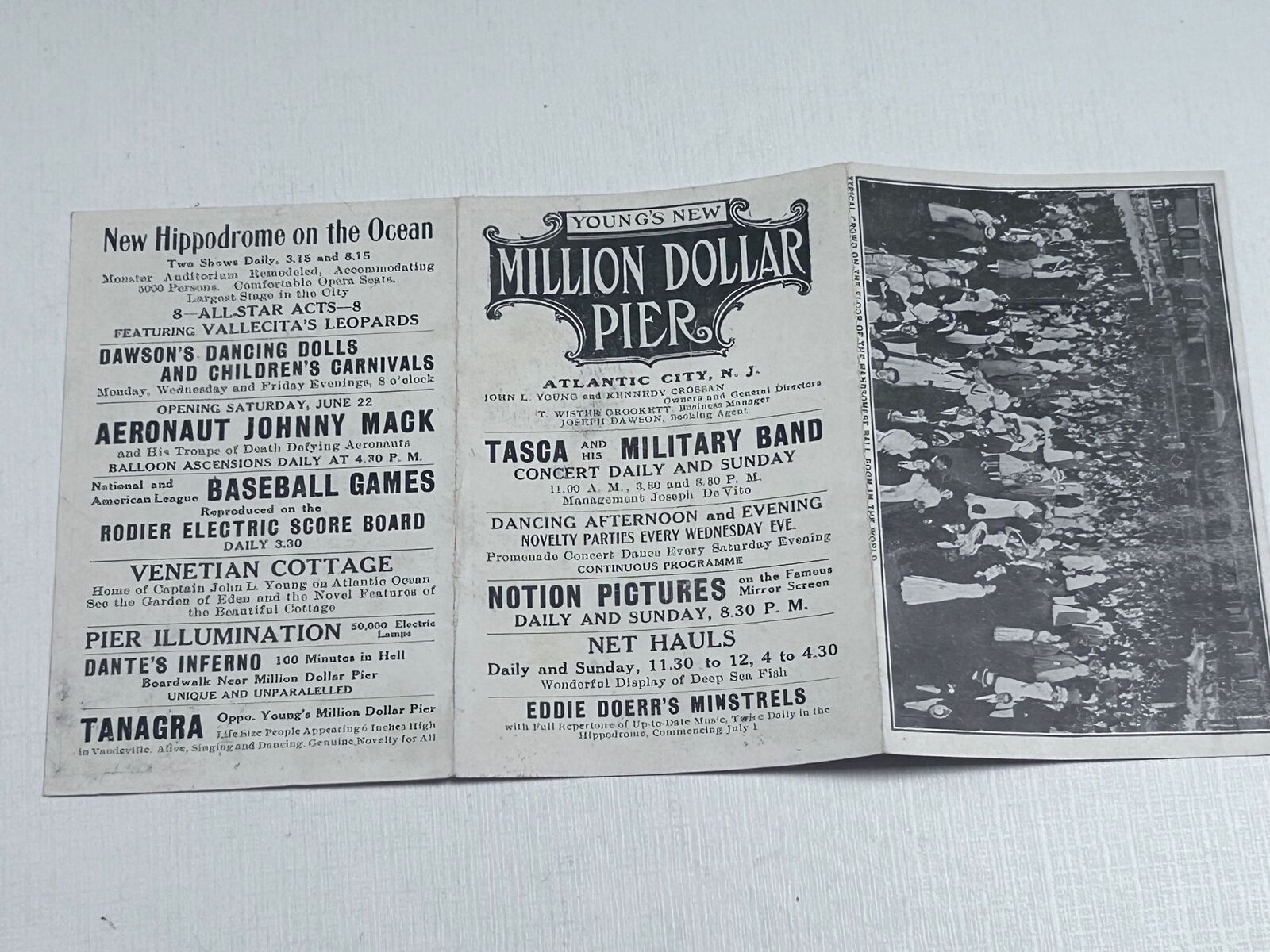 Young\'s Million Dollar Pier Atlantic City NJ Show Advertisement Early 1900s 
