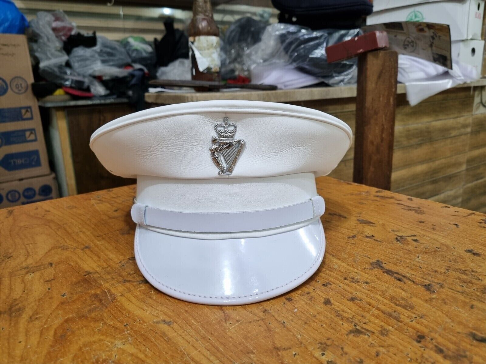 Military Marching Band White Peak Cap, Peaked Hat Headgear