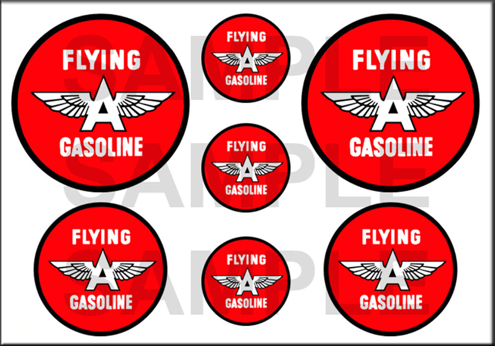 1 1/2 3/4 INCH FLYING A GASOLINE DECALS STICKERS