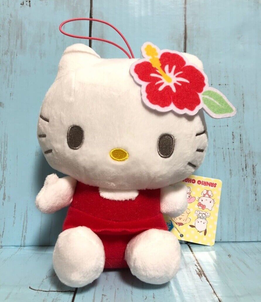 Sanrio Hello Kitty Stuffed Toy Tropical Hibiscus Doll Prize Item Plushie