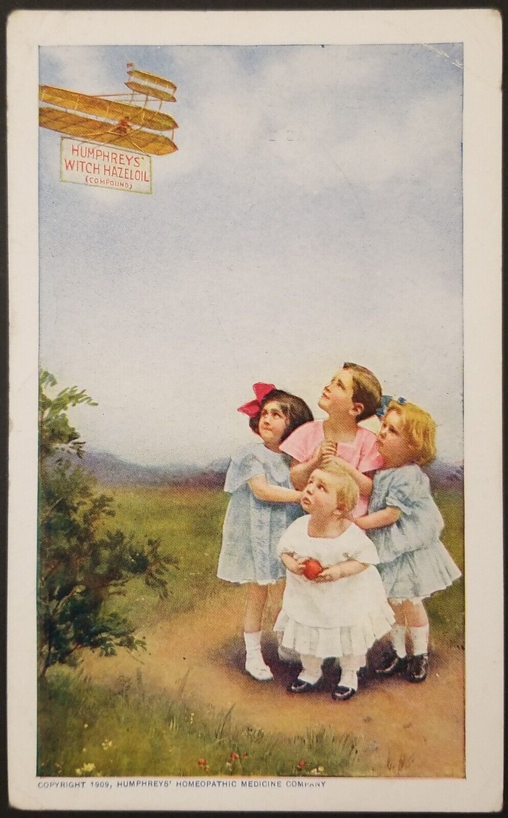 1909 Humphreys\' Witch Hazel Advertising Postcard E.S. Schneider Wright Flyer 