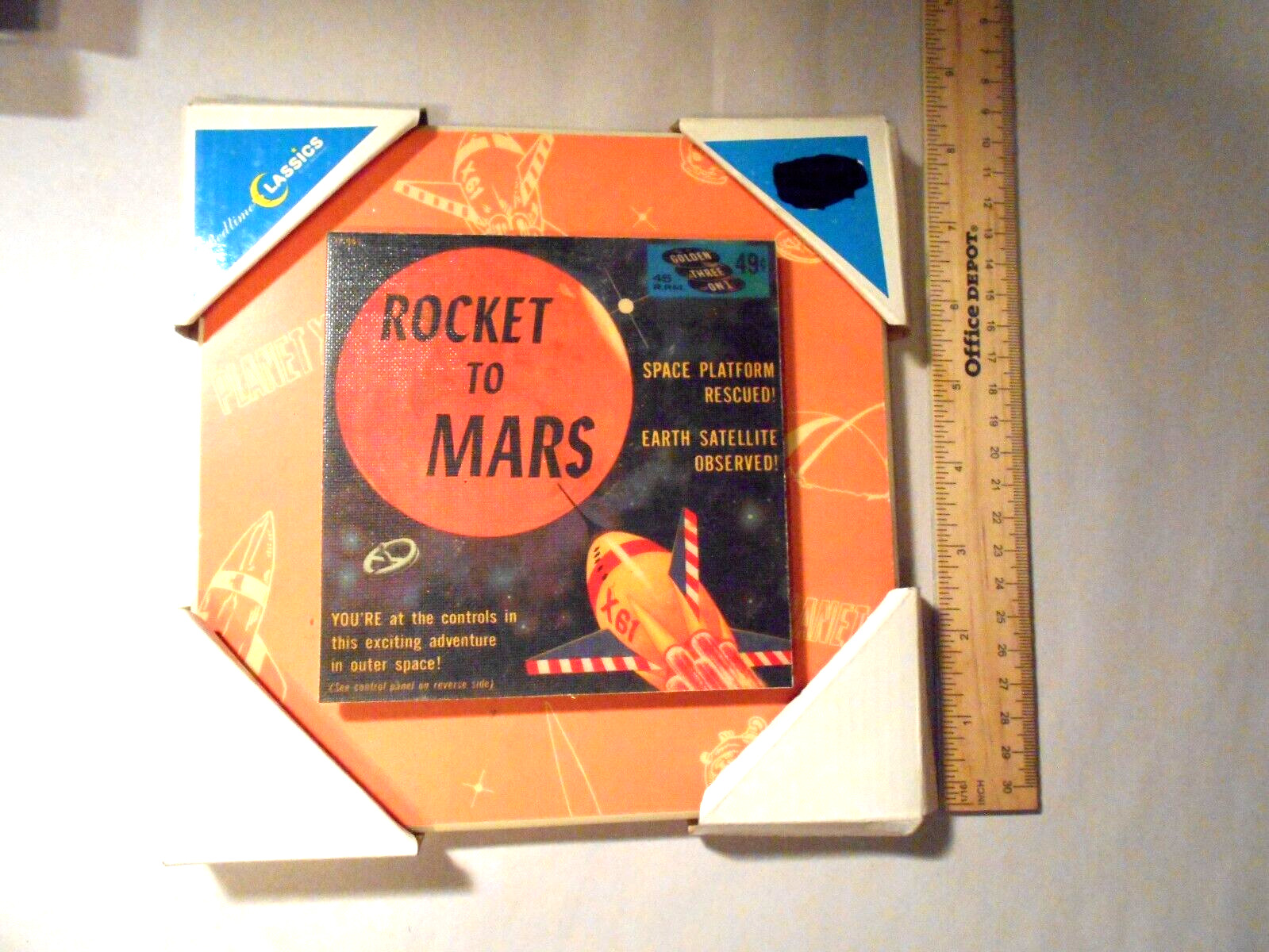 Retro Rocket To Mars 45 PRM record CHILDREN\'S BEDTIME CLASSIC WALL PLAQUE
