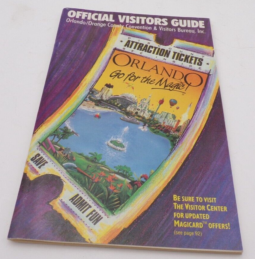 Vintage 1990 Official Visitors Guide Orlando FL Orange County Coupons Disney