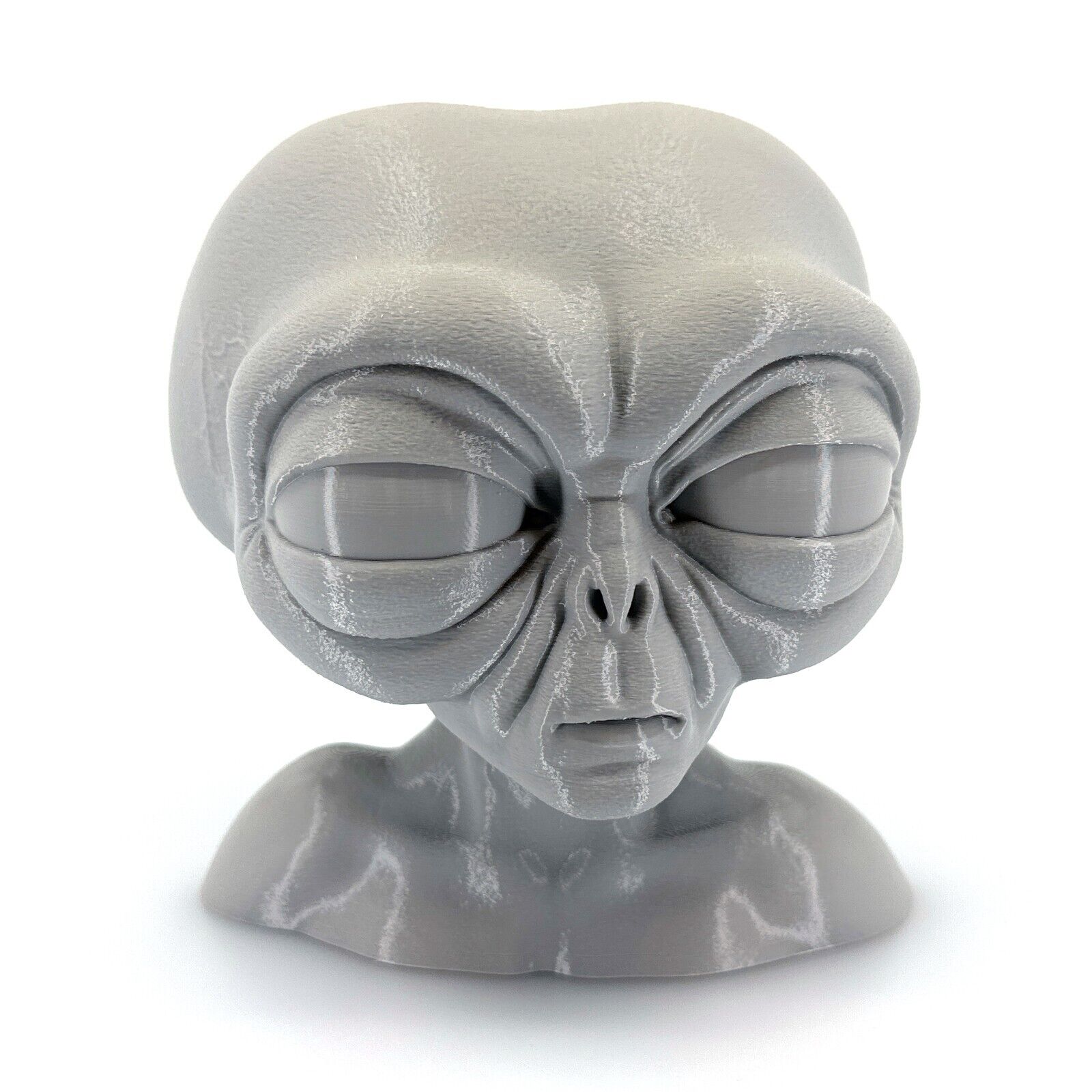 Grey Alien Head Bust 3D Printed Model - Highly Detailed Sci-Fi Display, 150mm