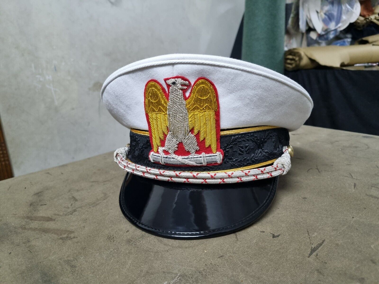WW2 WWII ITALIAN FASCIST OFFICER VISOR / HAT / CAP Reproduction