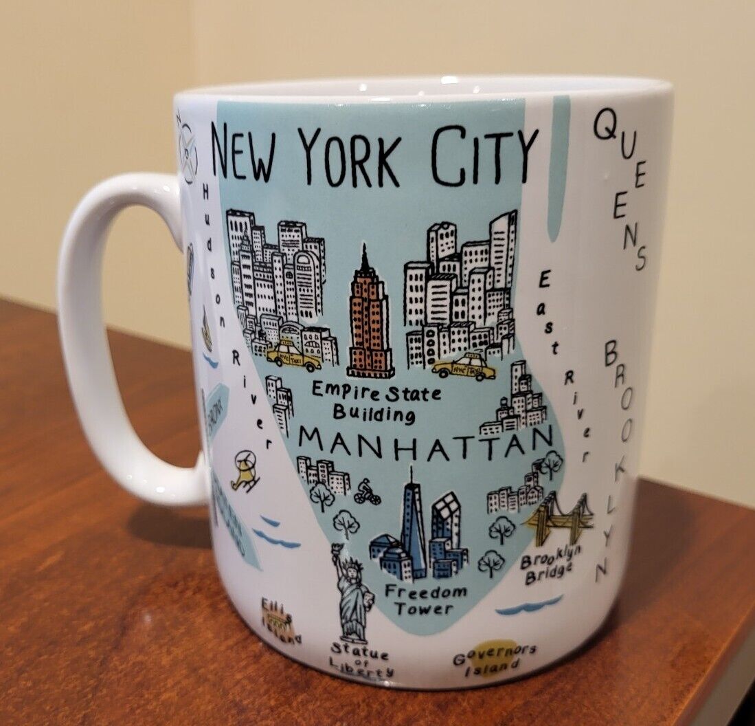 NEW YORK CITY  Large Coffee Mug  222 FIFTH  My Place  PTS International MAP  NYC