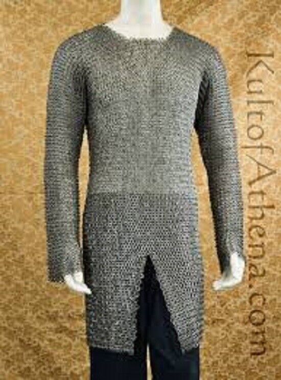 8mm Large Size Full Sleeve Chainmail Shirt Round Riveted With Flat Washer