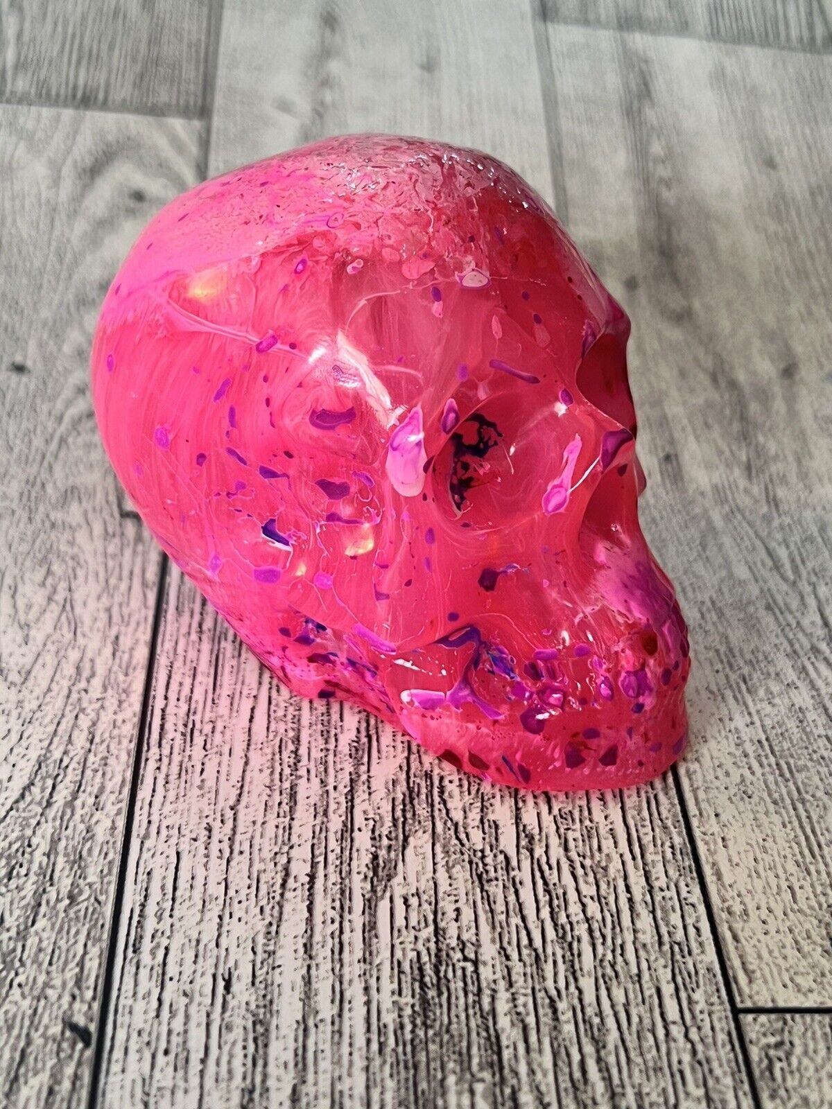 Hot Pink Resin Skull 3” X 2