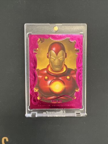 2022 UD Marvel Masterpieces Iron Man Pink Canvas Gallery Variant 15/25 Case Hit