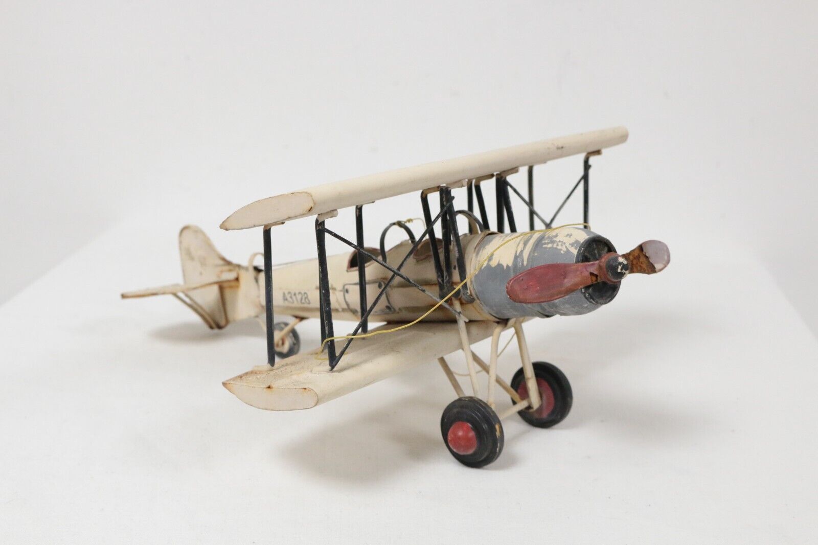 Vintage Tinplate Model Biplane 11\