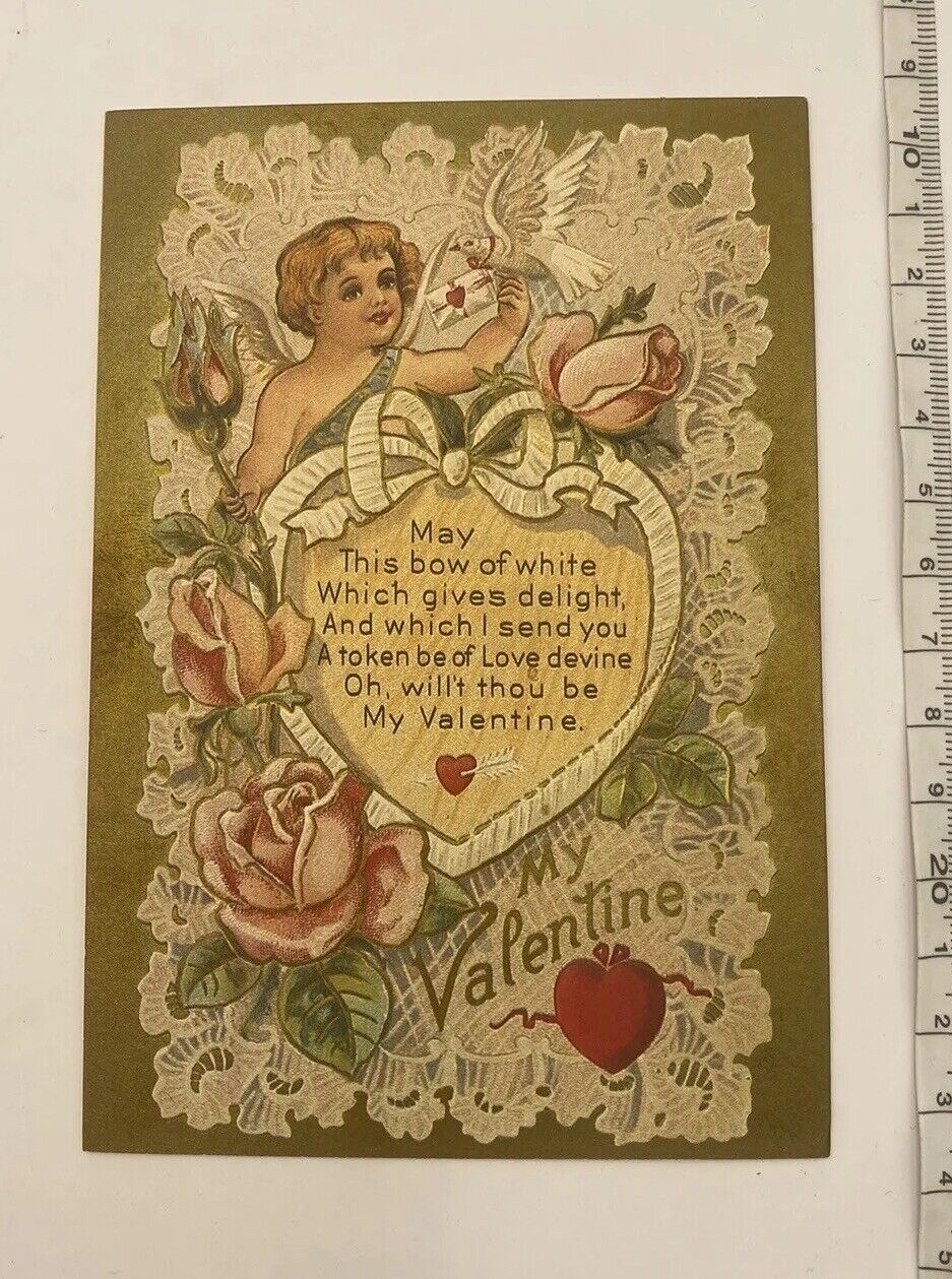 Valentine Antique Inspired Hallmark Historical Card Angels Cherubs
