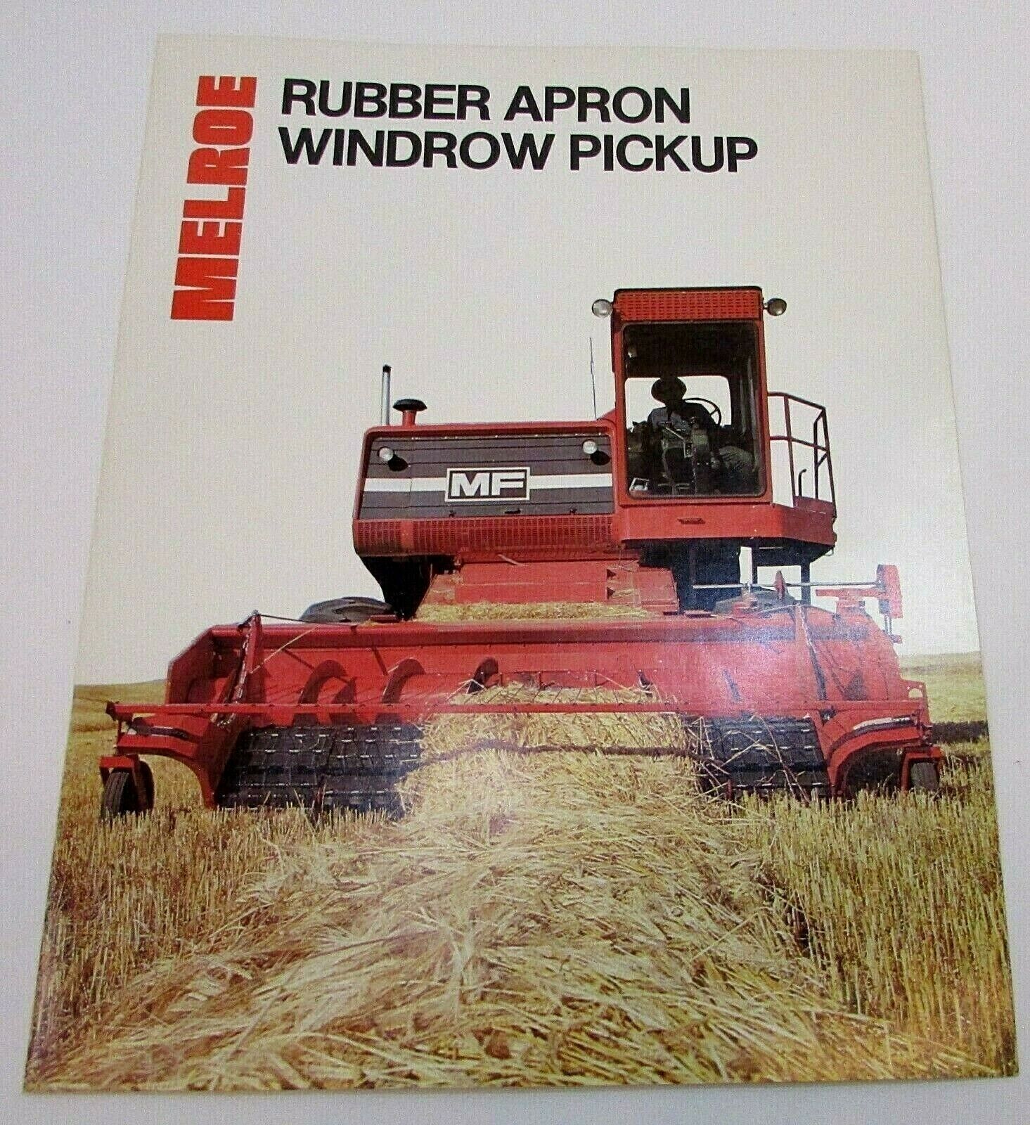 Vintage New 1978 Melroe Rubber Apron Windrow Pickup MF Combine Brochure FREE S/H
