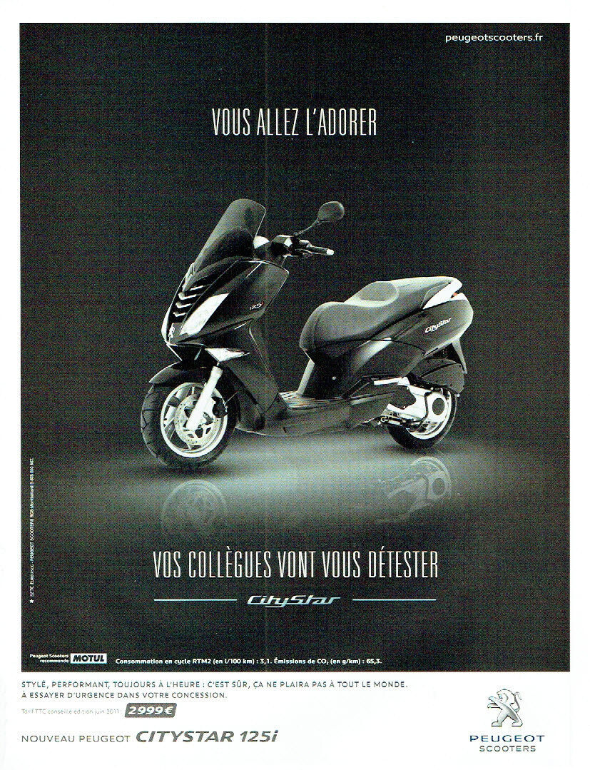 ADVERTISING 066 2011 the scooters Citystar 125i Peugeot scooters