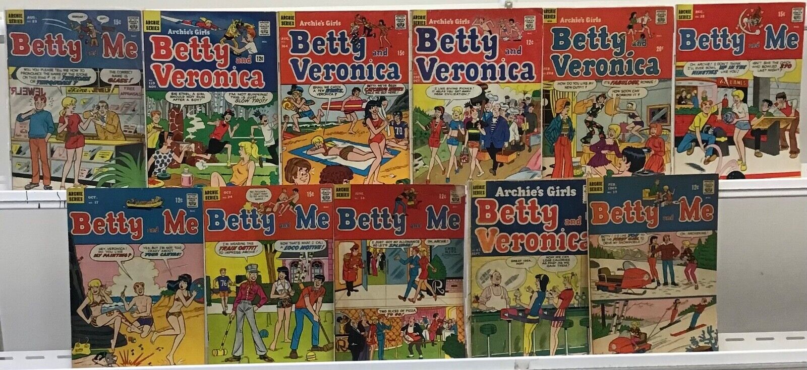 Archie Series Betty and Veronica/Betty and Me Vintage Comics 20 Cents or Less