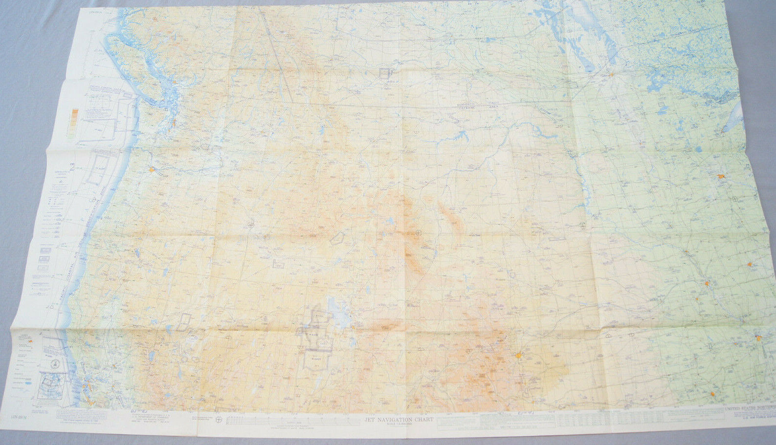1963 U.S. Air Force Geodetic Map Northwest JN-29 Jet Navigation Chart 10th Edit.
