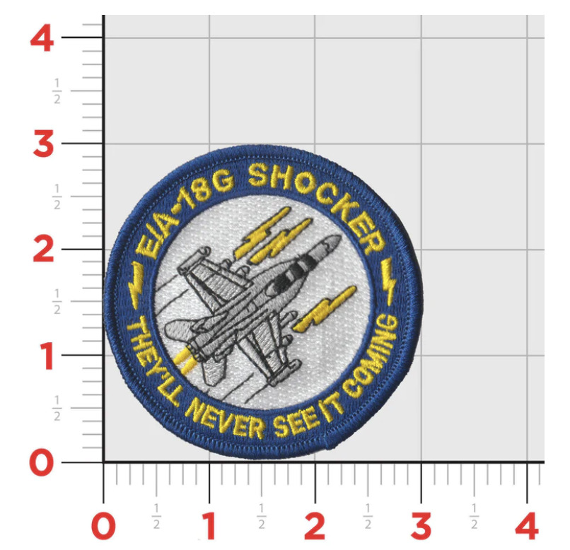NAVY EA-18 SHOCKER THEY'LL NEVER SEE IT COMING EMBROIDERED PATCH HOOK & LOOP