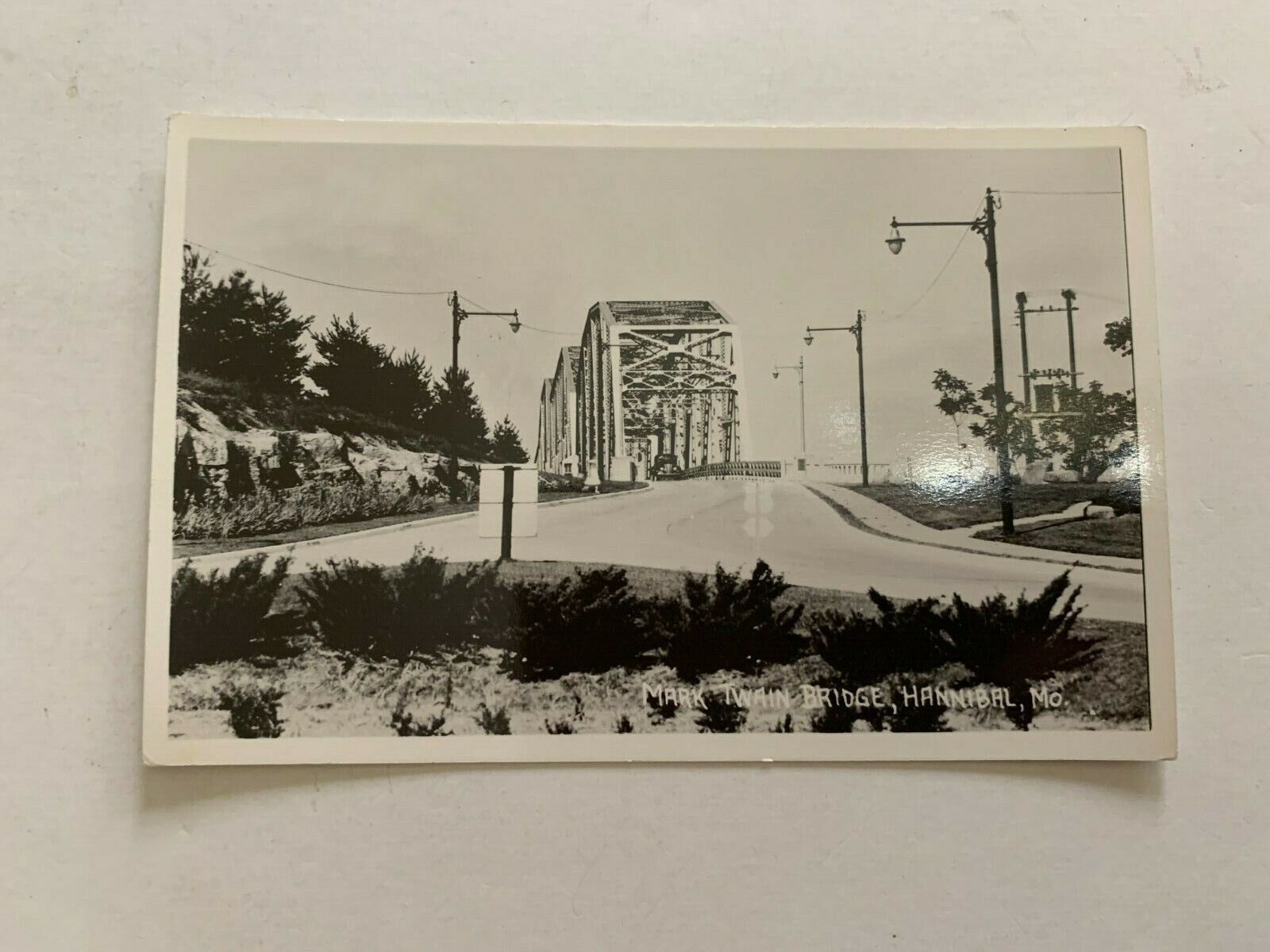 c.1950 Mark Twain Bridge Hannibal Missouri Real Photo Postcard
