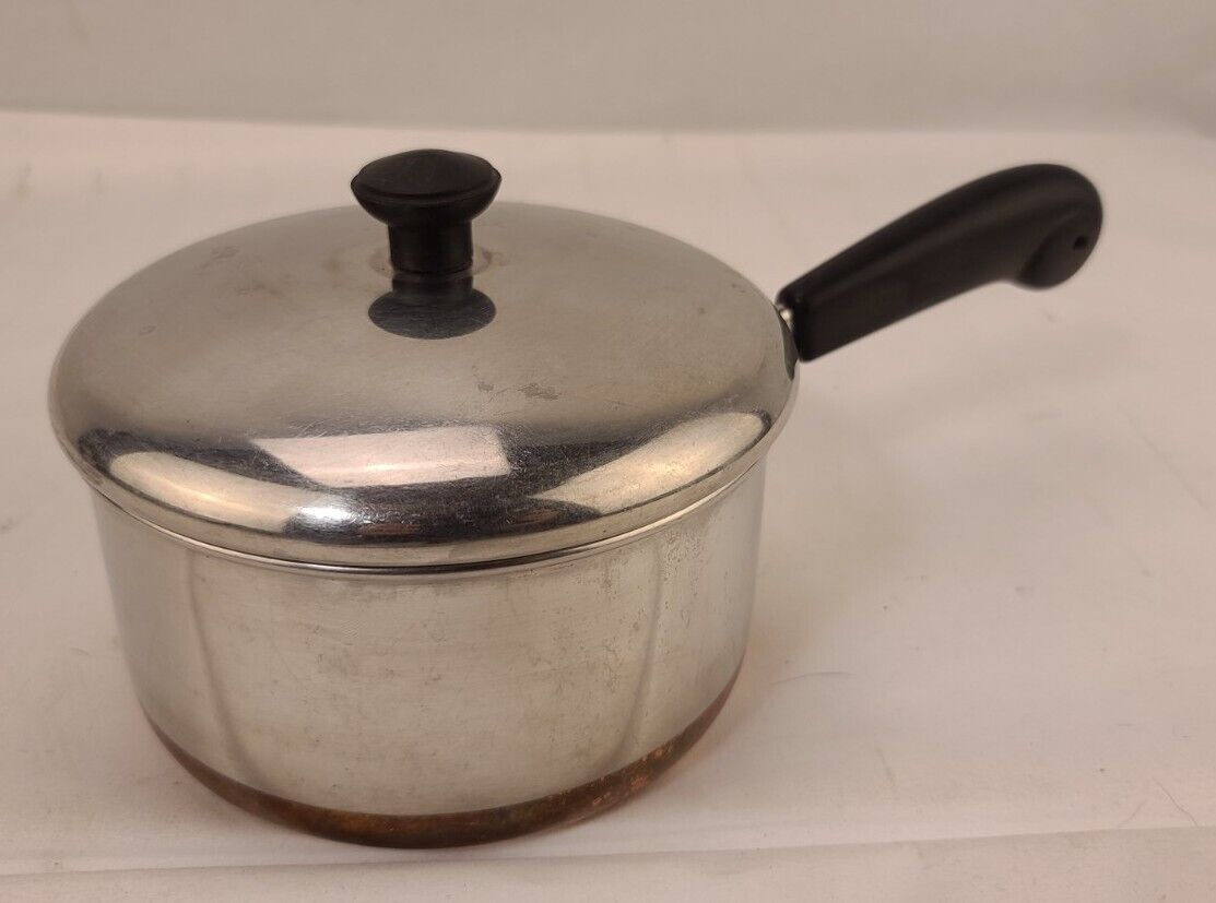 Revere Ware Vintage 1801 USA 1-1/2 Quart Saucepan Copper Bottom with Cover/Lid