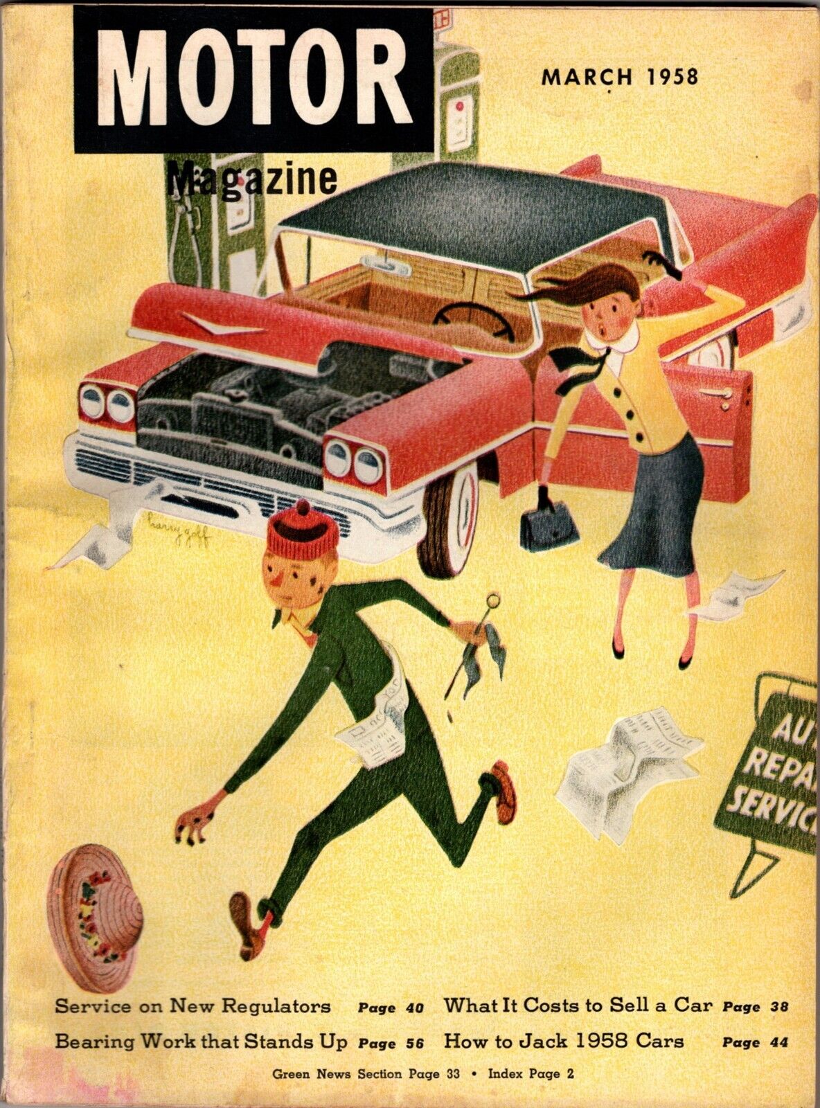 6 Motor Magazines, March 1958, Aug 1960, May 1952, March 1961, Aug 1955, Jan 195