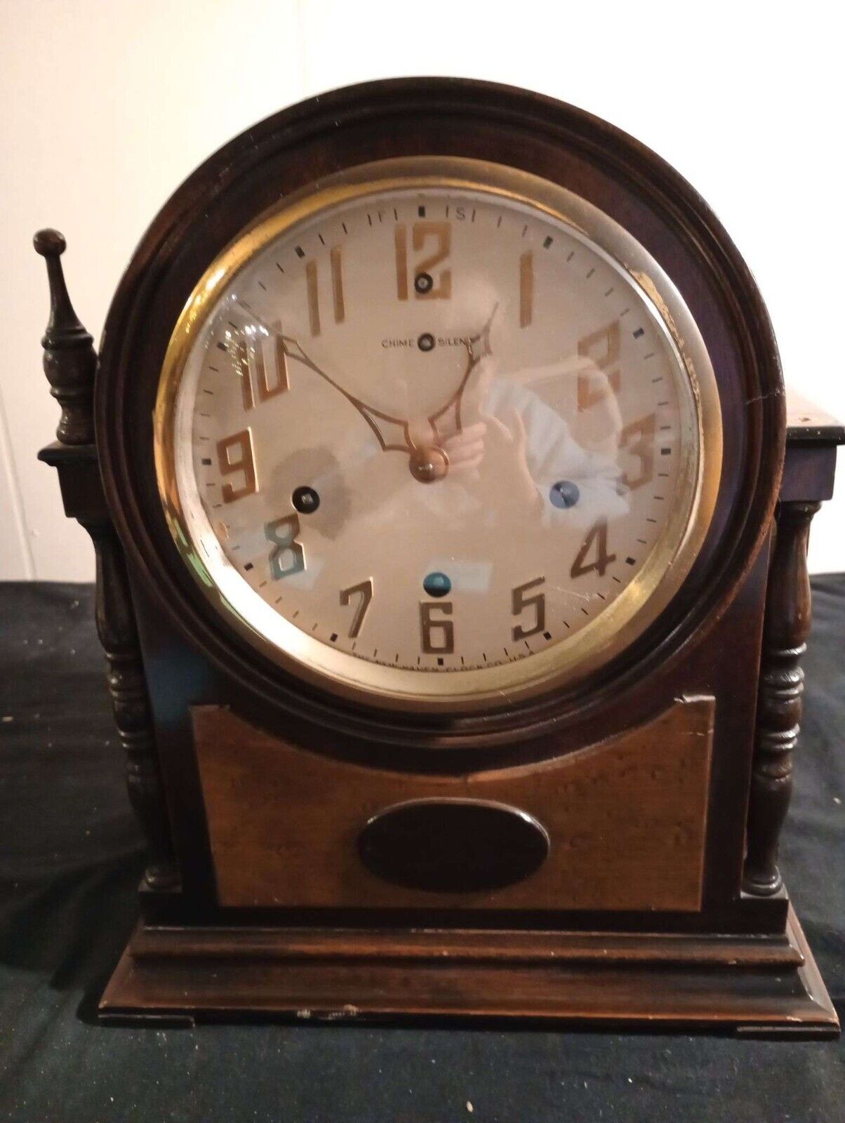 Antique Chime Silent  Beehive Mantel Shelf Clock - Chimes