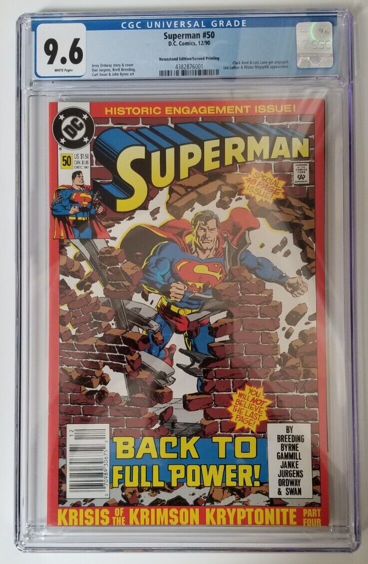 Very RARE Superman #50 Newsstand 2nd Printing CGC 9.6 