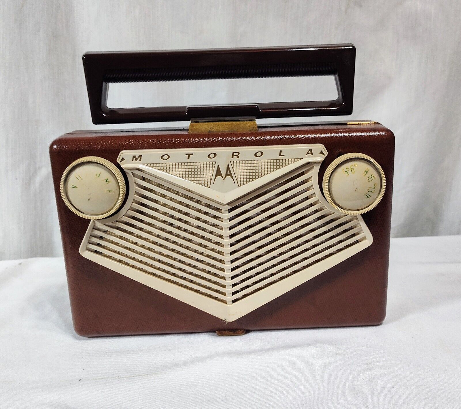 Vintage Motorola Roto Tenna Model 56B1A 4-Tube Portable AM Radio (untested)