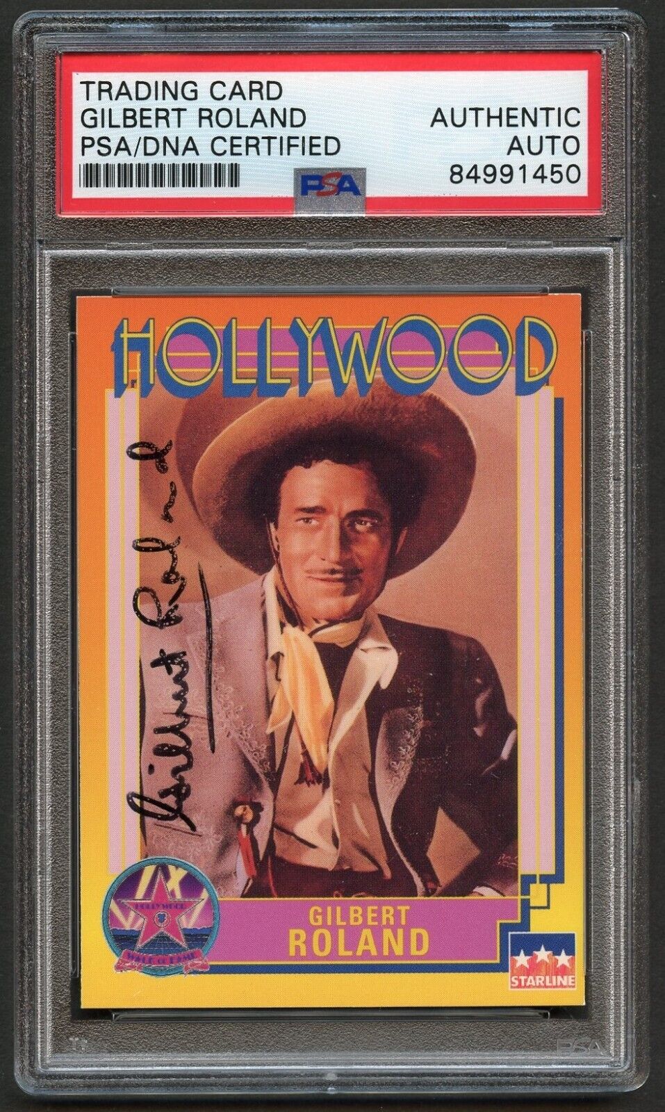 Gilbert Roland #93 signed autograph auto 1991 Hollywood Trading Card PSA Slabbed