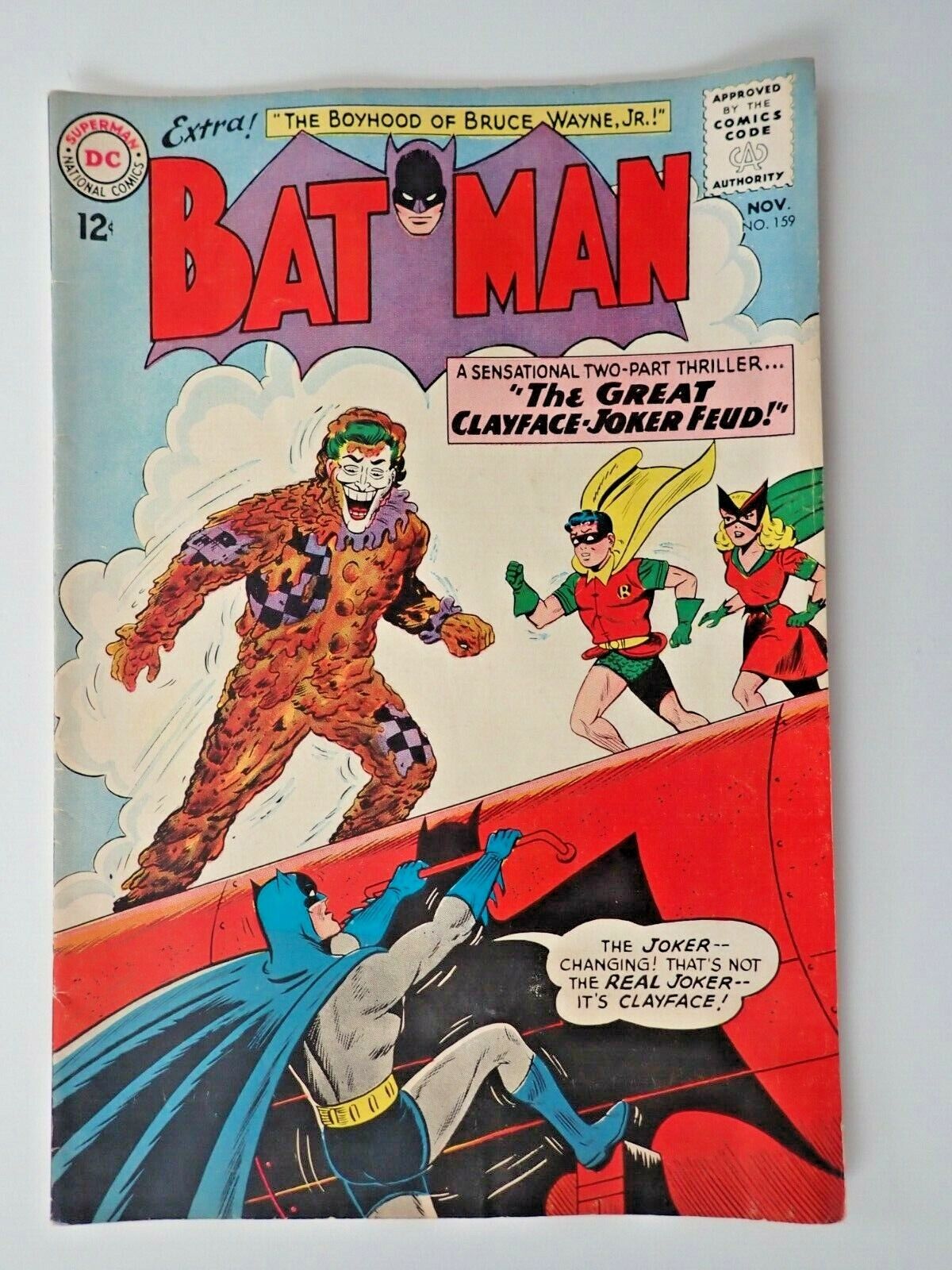 1963 Batman # 159 Joker Clayface DC Comic Silver Age Nice 