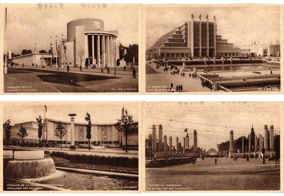 EXPOSITION BRUSSELS BELGIUM, 1935, 60 Vintage Postcards (L6176)