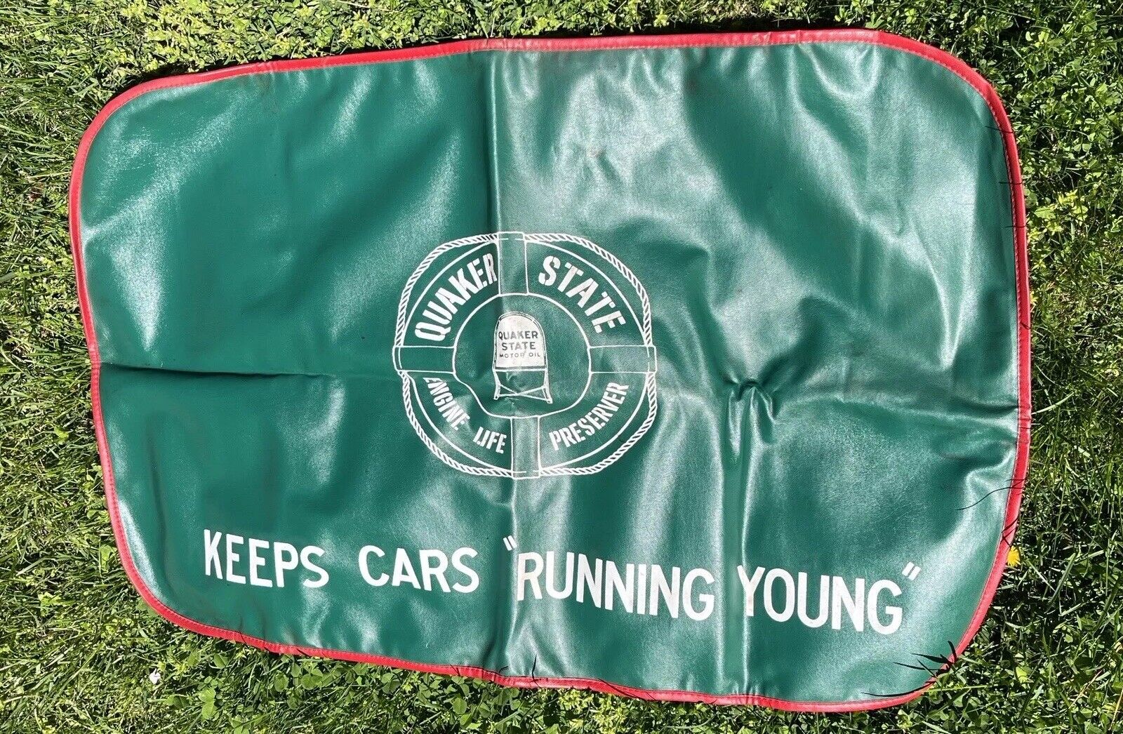 Vintage Quaker State Fender Cover 1960s Automobile Keeps Cars Running Young