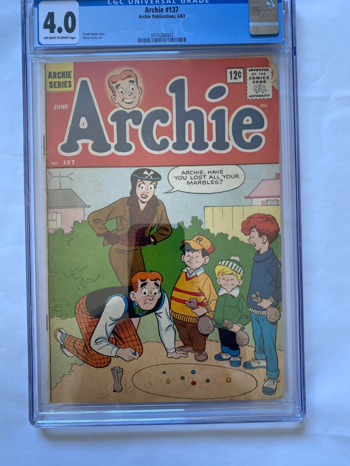 Archie #137 CGC 4.0, 1963 graded comic.
