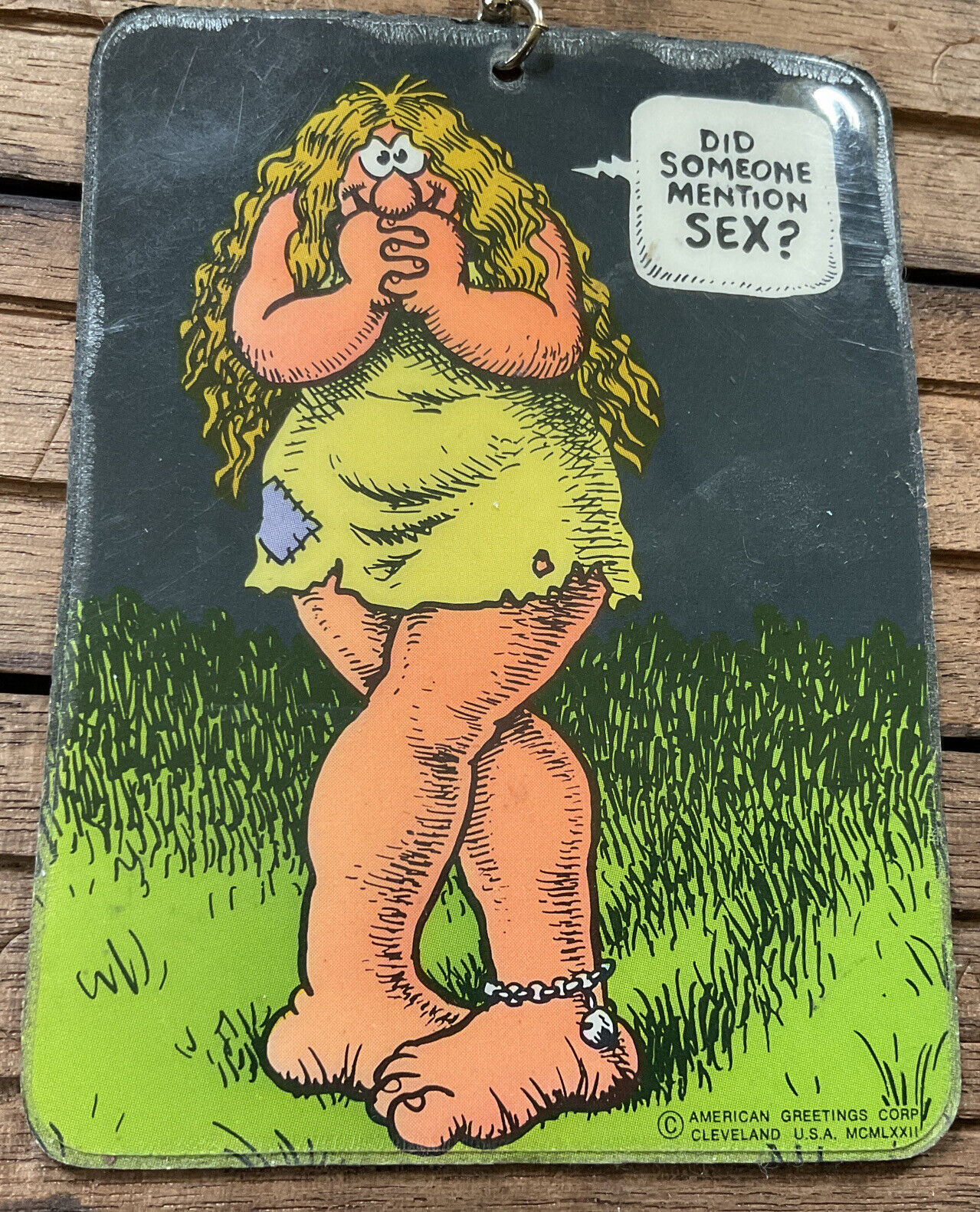 Vintage 1972 R Crumb ~ Did Someone Mention Sex / Zonk Comic Keychain Orig RARE