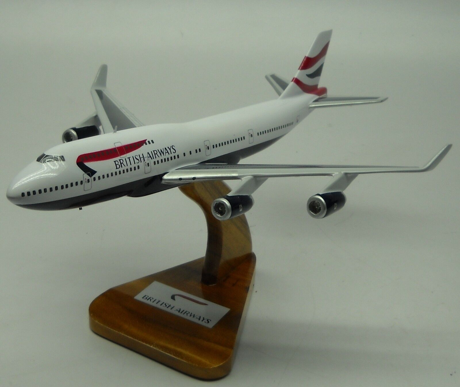 B-747 British Airways Boeing B747 Airplane Desktop Wood Model Big New
