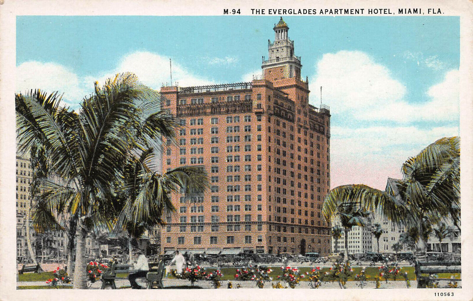 The Everglades Apartment Hotel, Miami, Florida, Early Postcard, Unused 