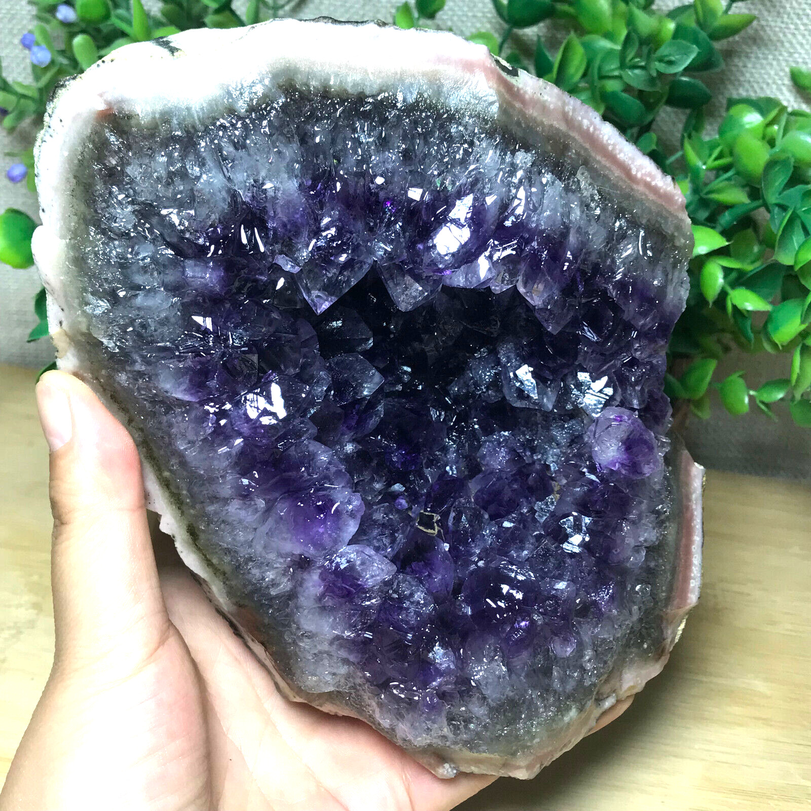 1607g Natural Uruguay Deep Purple Crystal Quartz Amethyst Geode Clusters   AAA01