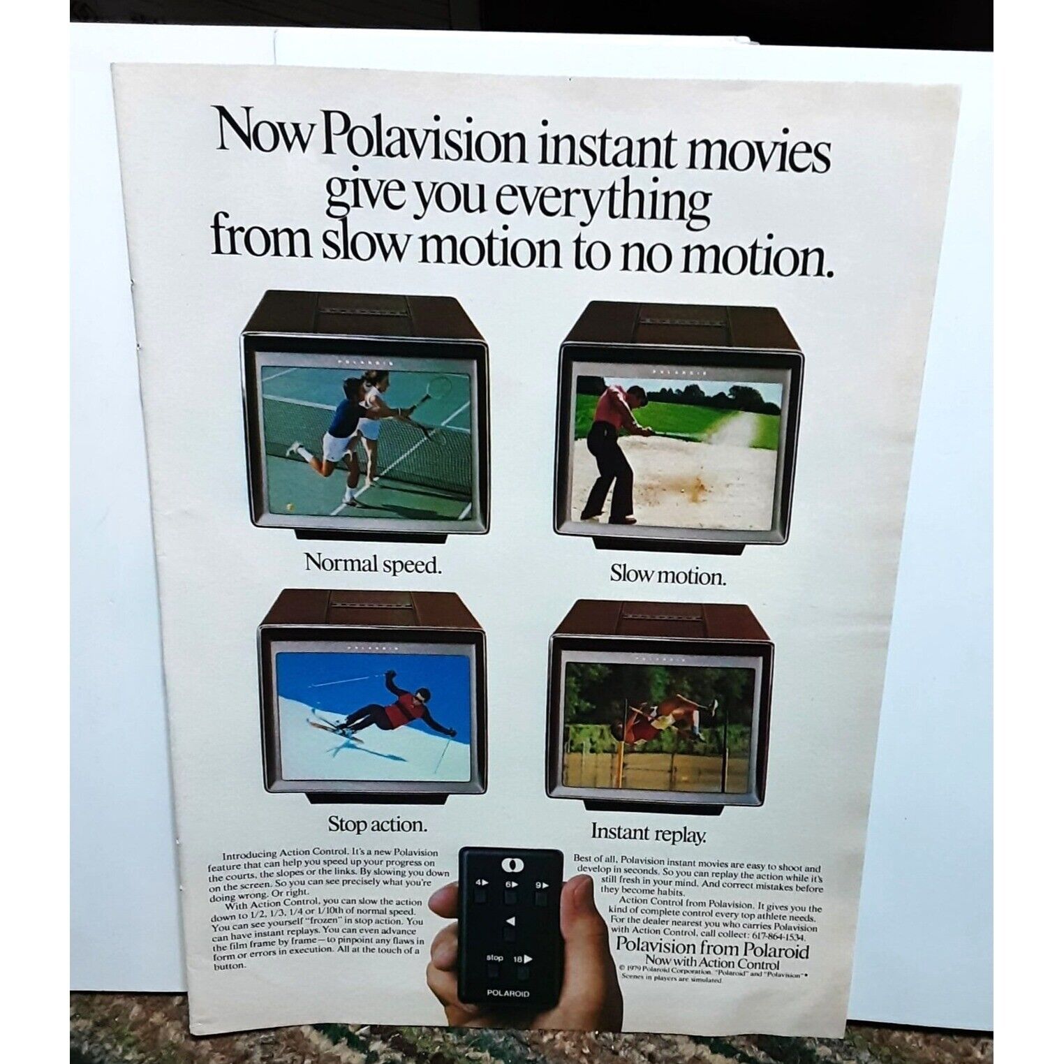 1979 Polaroid Polavision Print Ad vintage 70s