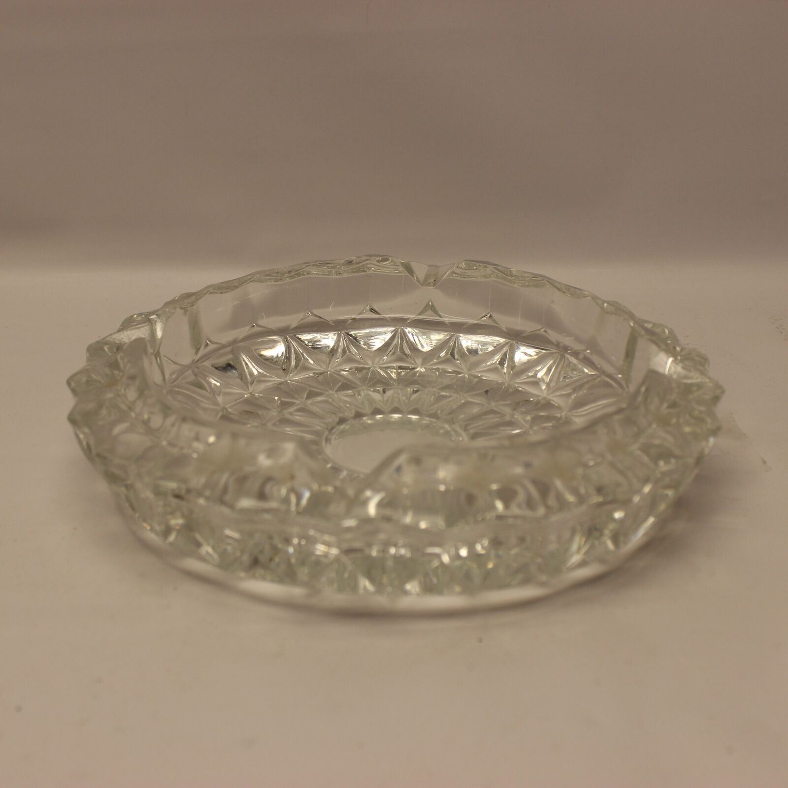 Vintage Crystal Glass Heavy Astray Round Shape