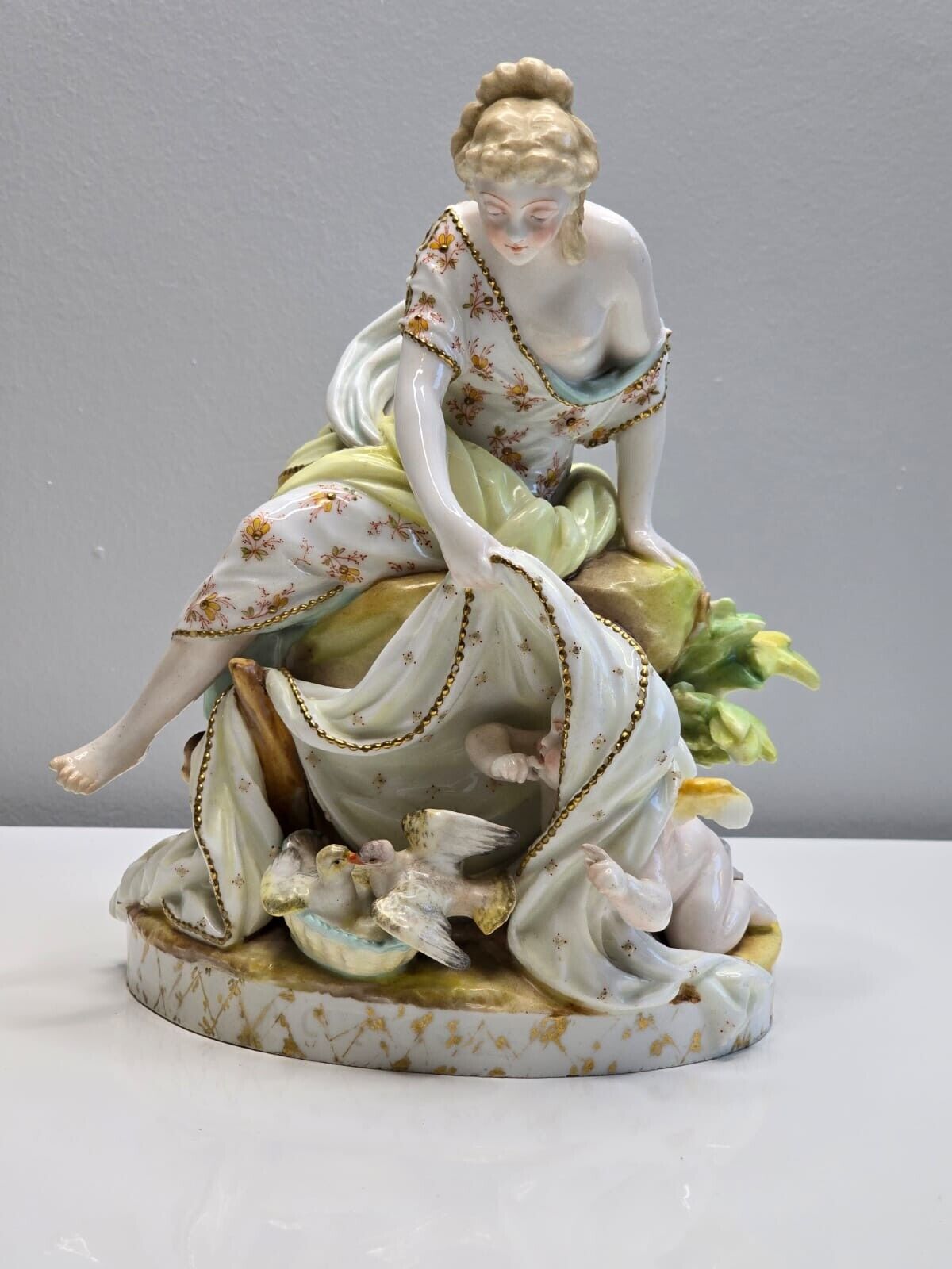Antique Porcelain Figure Group/Female and Putti by Vion et Baury/Paris/19th c