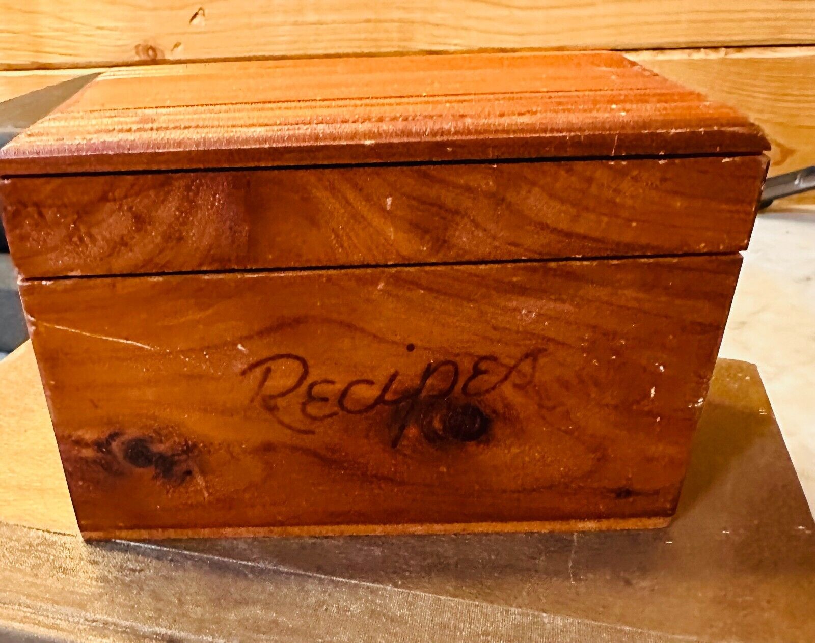 Antique 1904 Recipe Box with recipies added