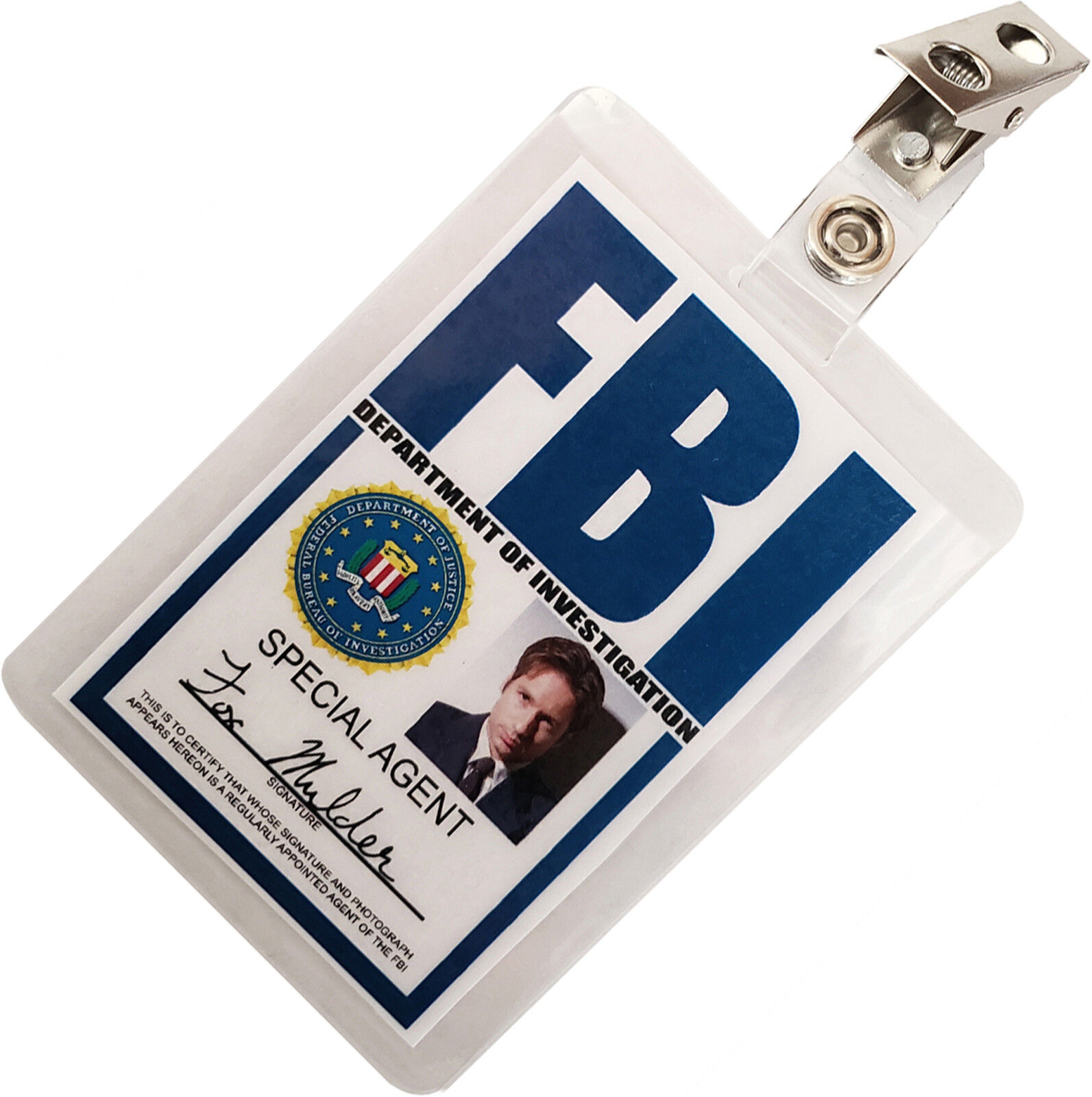 Fox Mulder X FILES FBI ID Badge Name Tag Card Prop for Costume & Cosplay XF-3