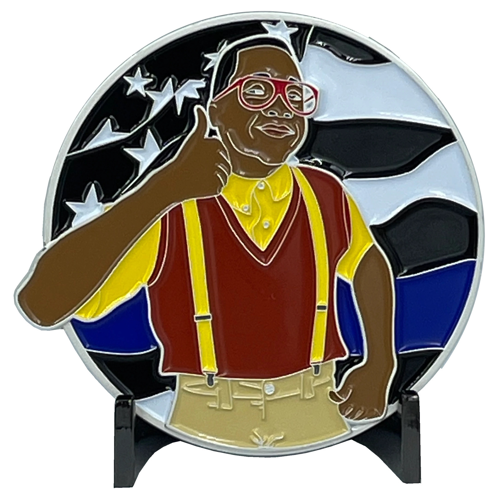 BL10-002 Urkel BLUE Family Matters thin blue line police challenge coin