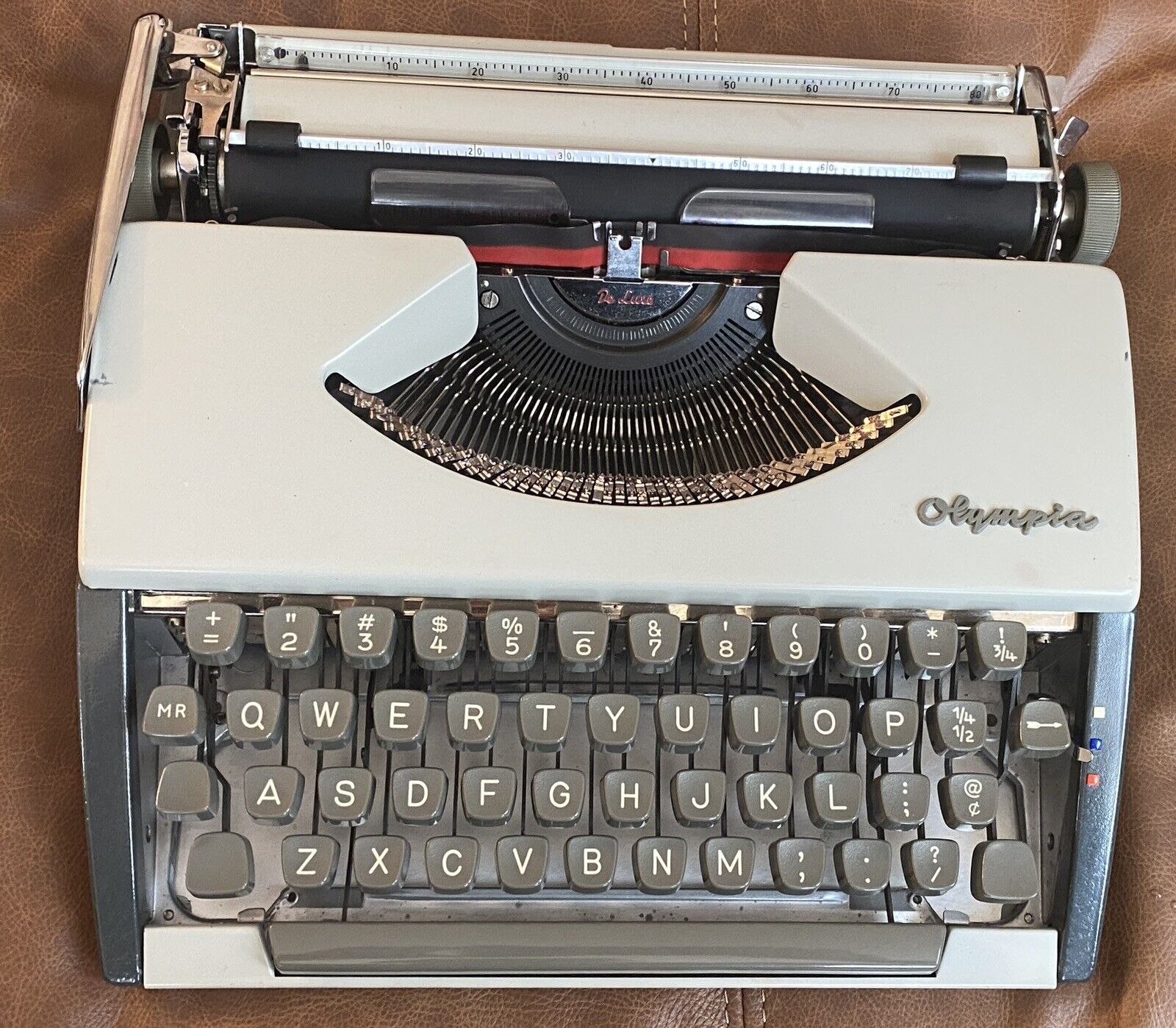 Functional Olympia SF Typewriter De Luxe Dual Color Professionally Serviced