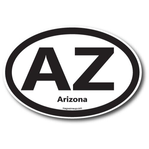 AZ Arizona US State Oval Magnet Decal, 4x6 Inches, Automotive Magnet for Car