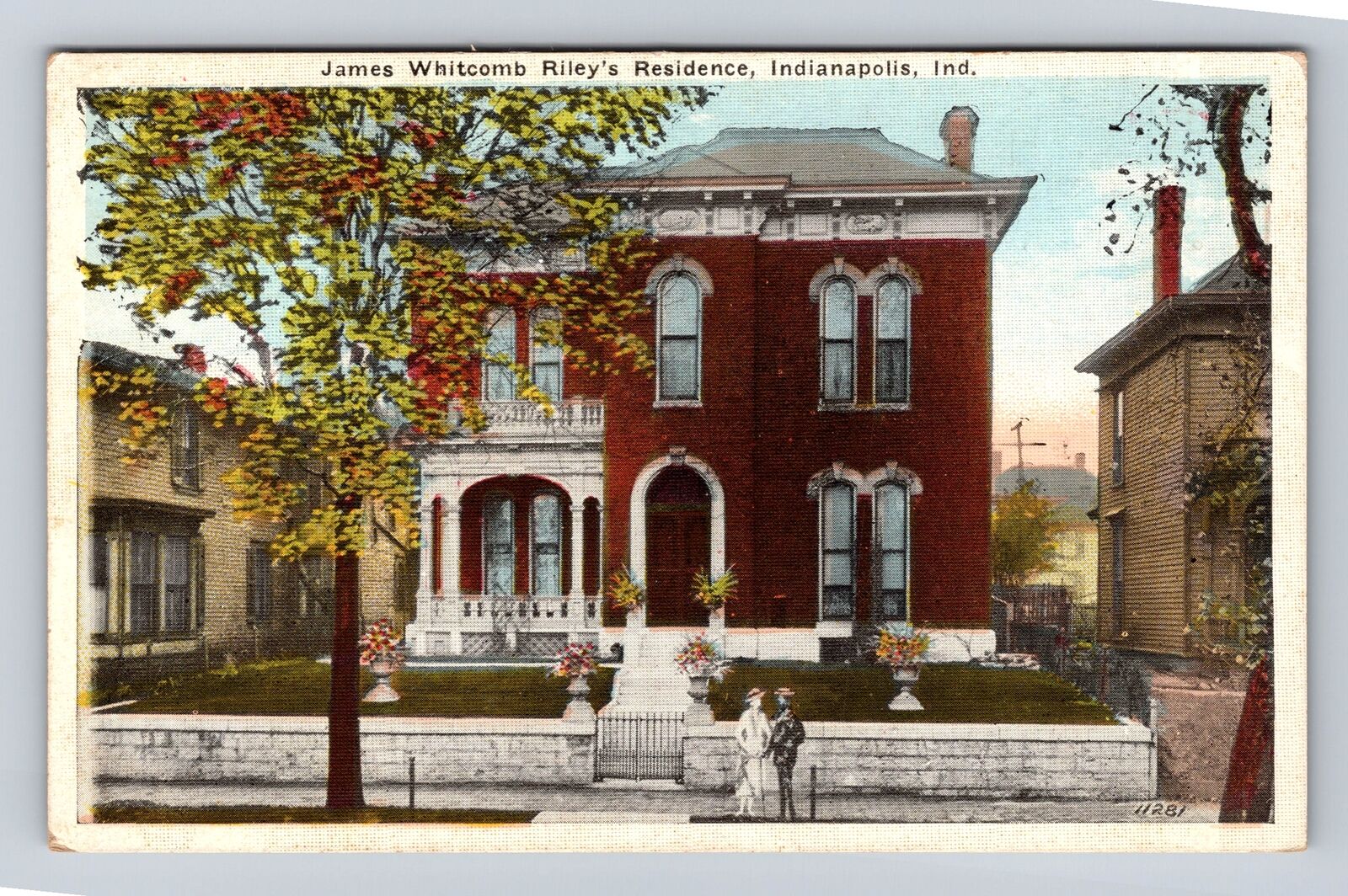 Indianapolis IN-James Whitcomb Riley House, Vintage Souvenir Postcard